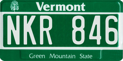VT license plate NKR846