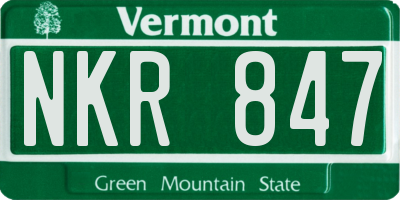 VT license plate NKR847