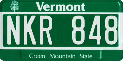 VT license plate NKR848