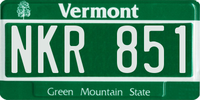 VT license plate NKR851