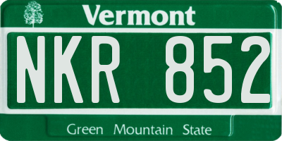 VT license plate NKR852