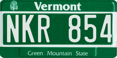 VT license plate NKR854