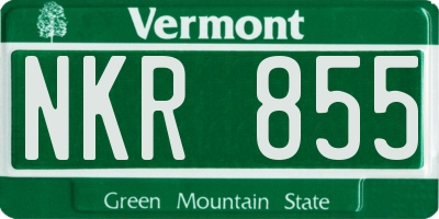 VT license plate NKR855