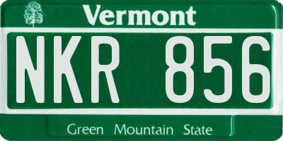 VT license plate NKR856