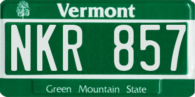 VT license plate NKR857