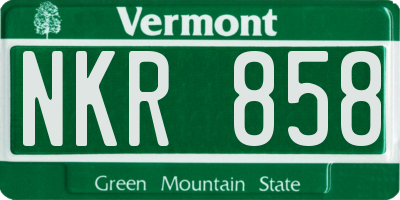 VT license plate NKR858