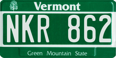 VT license plate NKR862