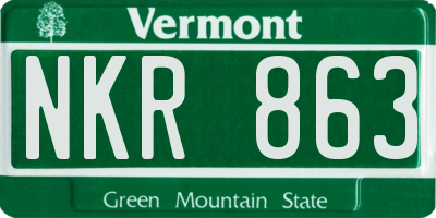 VT license plate NKR863