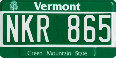 VT license plate NKR865