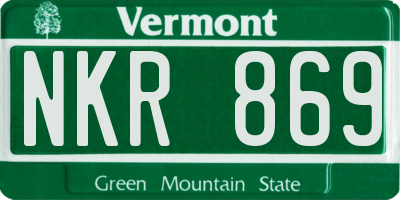 VT license plate NKR869