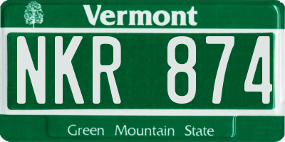 VT license plate NKR874