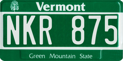 VT license plate NKR875