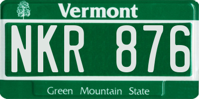 VT license plate NKR876