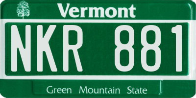 VT license plate NKR881