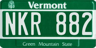 VT license plate NKR882