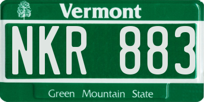 VT license plate NKR883