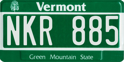 VT license plate NKR885