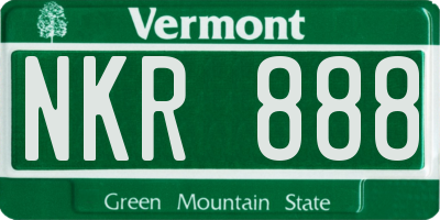 VT license plate NKR888