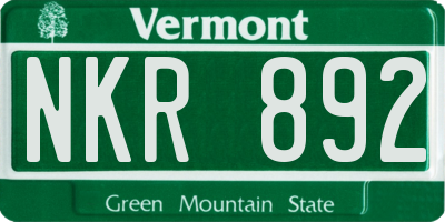 VT license plate NKR892
