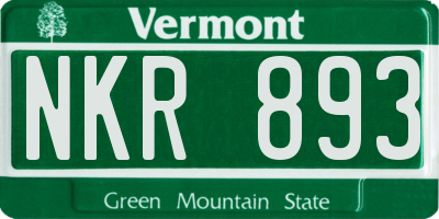 VT license plate NKR893