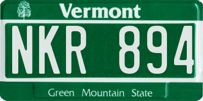 VT license plate NKR894