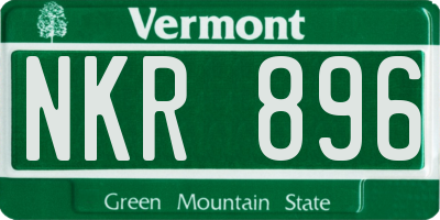 VT license plate NKR896
