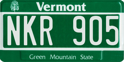 VT license plate NKR905