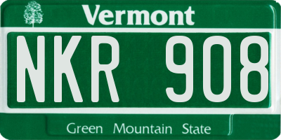 VT license plate NKR908