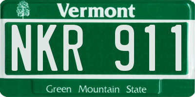 VT license plate NKR911