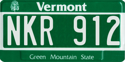 VT license plate NKR912