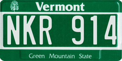 VT license plate NKR914