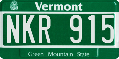 VT license plate NKR915