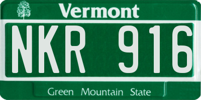 VT license plate NKR916