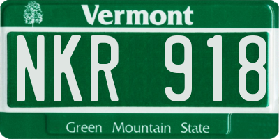 VT license plate NKR918