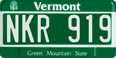 VT license plate NKR919