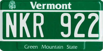 VT license plate NKR922