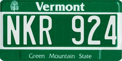 VT license plate NKR924