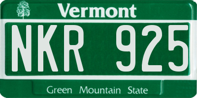 VT license plate NKR925