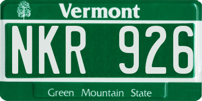 VT license plate NKR926