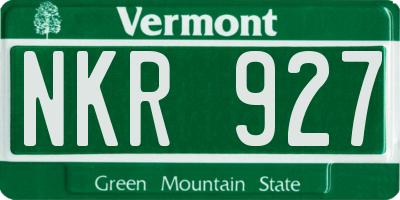 VT license plate NKR927