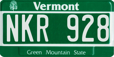 VT license plate NKR928
