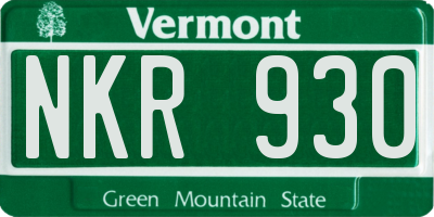 VT license plate NKR930