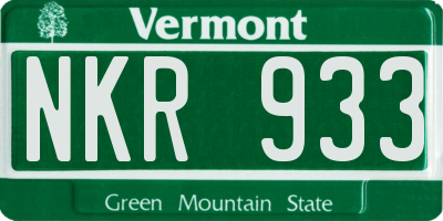 VT license plate NKR933