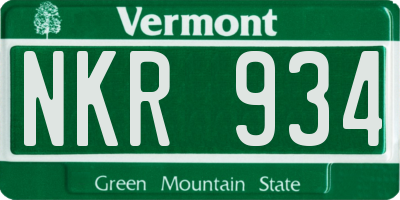 VT license plate NKR934