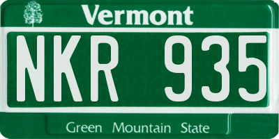 VT license plate NKR935