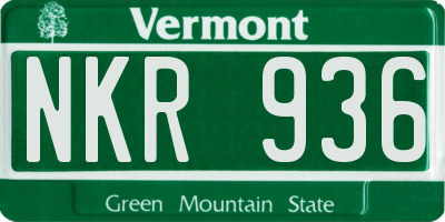 VT license plate NKR936