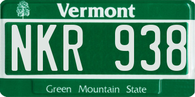 VT license plate NKR938