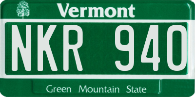 VT license plate NKR940