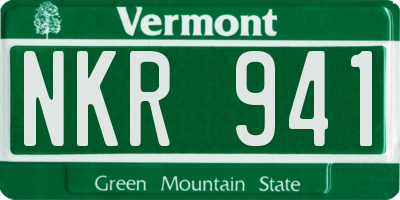VT license plate NKR941