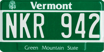 VT license plate NKR942